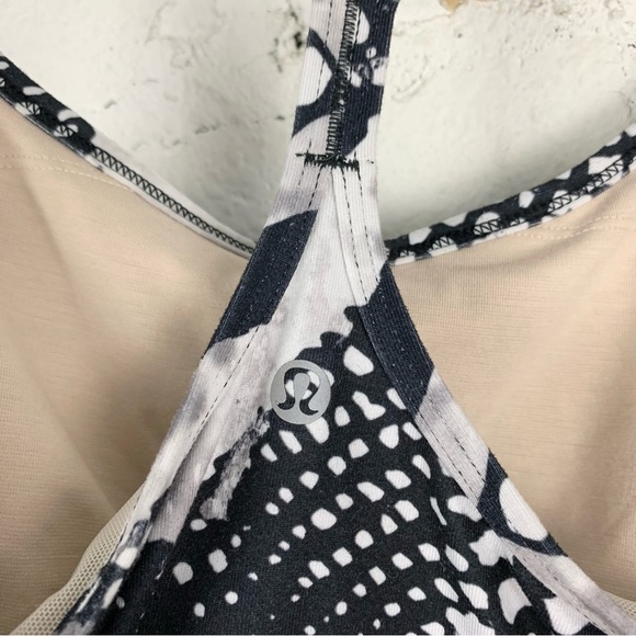 Lululemon Power Y Tank Top Luon Static Mist Black White 8 - Picture 11 of 11